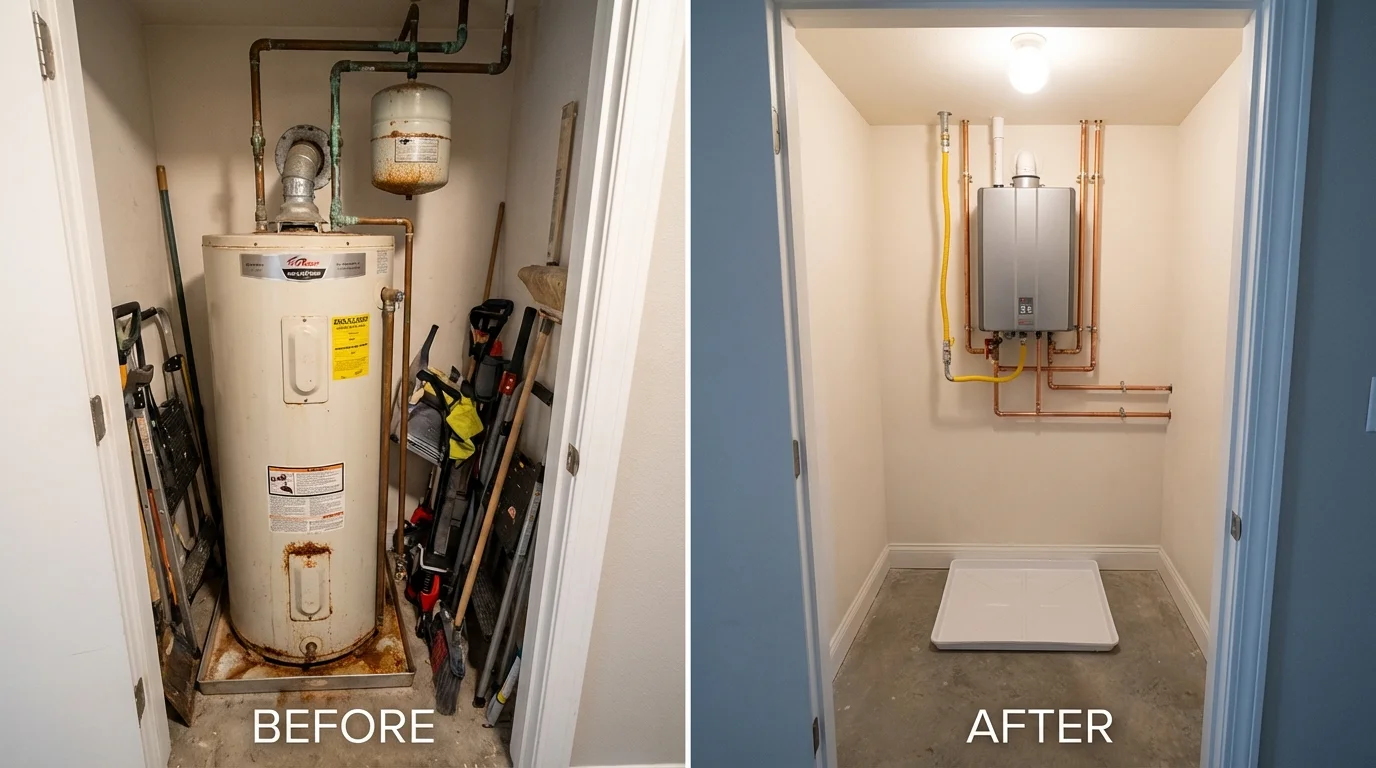 Tank water heater versus wall-mounted tankless unit comparison for Chester, NY homeowners